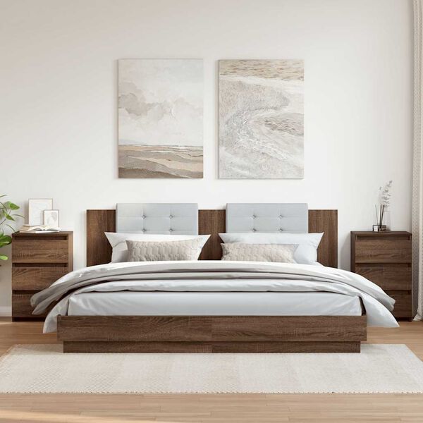 vidaXL Naktinės spintelės, 2vnt., rudos, 40x35x62,5cm, mediena