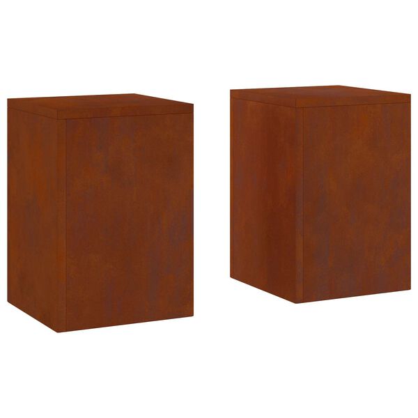 vidaXL Augalų stovas 2 pcs Rūdijanti 24 x 24 x 35 cm