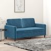 vidaXL Dvivietė sofa, mėlynos spalvos, 140cm, aksomas
