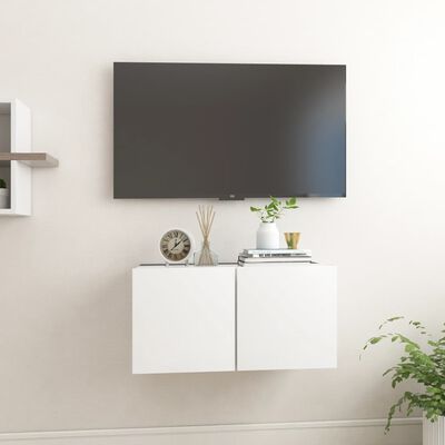 vidaXL Pakabinama televizoriaus spintelė, baltos spalvos, 60x30x30cm