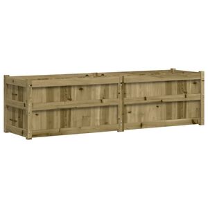 vidaXL Sodo lovelis, 180x50x50cm, impregnuota pu&scaron;ies mediena