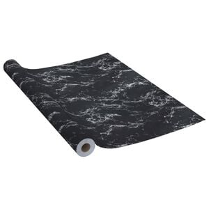 vidaXL Lipni plėvelė baldams, juoda, 500x90cm, PVC, akmens imitacija