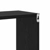 vidaXL Sieninė lentyna su lentyna su saugykla Juoda Apdirbta mediena