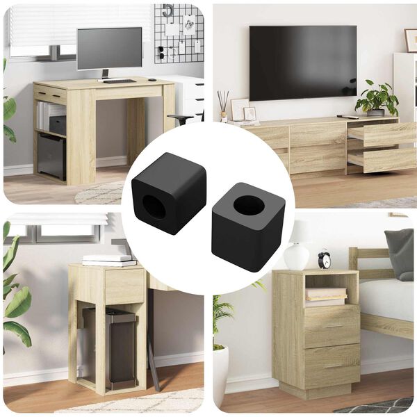 vidaXL Stalčiaus laikiklis 2 pcs Juoda 15 x 15 x 15mm PP kopolimeras