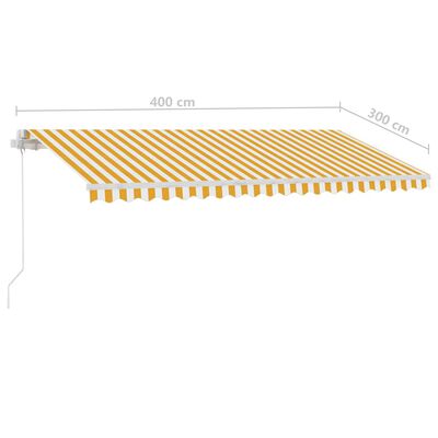 vidaXL Pastatoma ištraukiama markizė, geltona/balta, 400x300cm