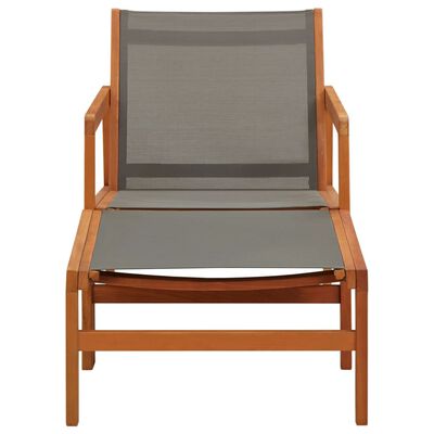 vidaXL Sodo kėdė su pakoja, pilka, eukalipto masyvas ir tekstilenas