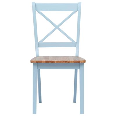 vidaXL Valgomojo kėdės, 4vnt., pilkos/šviesios medienos, kaučiukmedis