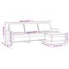vidaXL Trivietė sofa su pakoja, kreminės spalvos, 210cm, aksomas