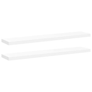 vidaXL Pakabinamos lentynos, 2vnt., baltos, 120x23,5x3,8cm, MDF