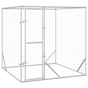 vidaXL Lauko voljeras &scaron;unims, sidabrinis, 2x2x2m, plienas