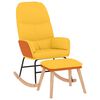 vidaXL Supama kėdė su taburete, garstyčių geltonos spalvos, audinys