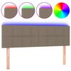 vidaXL Galvūgalis su LED, taupe spalvos, 144x5x78/88cm, audinys