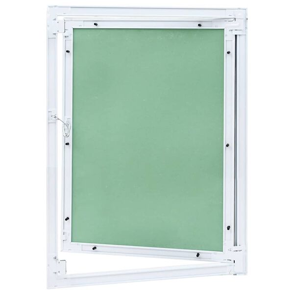 vidaXL Prieigos skydelis Balta 55 x 65 cm Aliuminis ir gipso kartonas