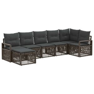 vidaXL Sodo Sofų Rinkinys 7 pcs Pilka poliratanas
