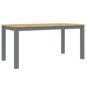 vidaXL Valgomojo stalas Panama, pilkas, 160x80x75cm, pu&scaron;ies masyvas