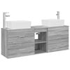 vidaXL Vonios spintos komplektas 3 vnt. Pilka Sonoma 53 x 34,5 x 63 cm