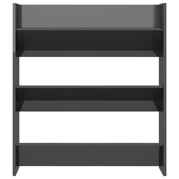 vidaXL Sieninė spintelė batams, pilka, 80x18x90cm, apdirbta mediena