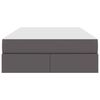 vidaXL Lova su daiktų laikymo vieta ir čiužiniu 2 pcs Pilka Oda