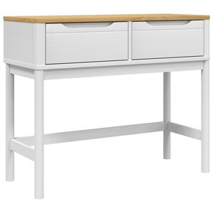 vidaXL Konsolinis staliukas FLORO, baltas, 89,5x36,5x73cm, pu&scaron;is