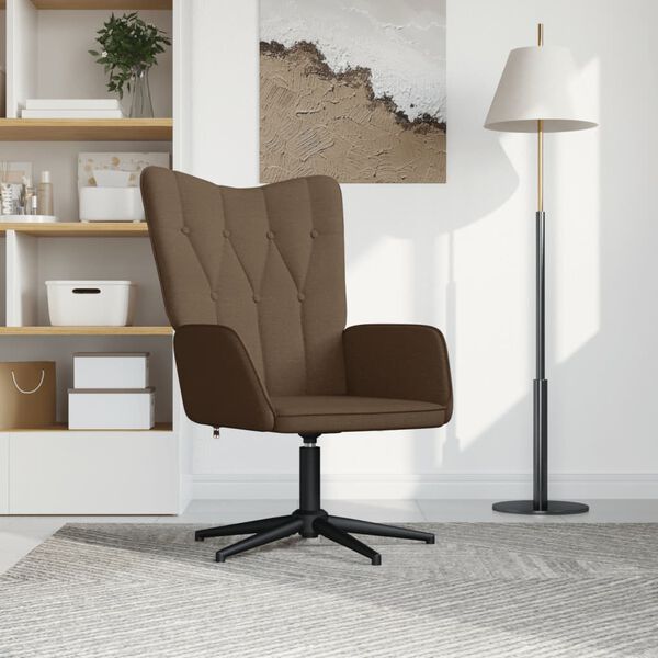 vidaXL Poilsio kėdė, rudos spalvos, audinys