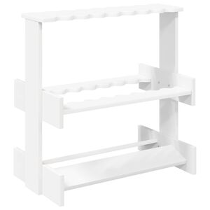 vidaXL Biliardo lazdos stovas Apdirbta mediena 60 x 35 x 60 cm Balta