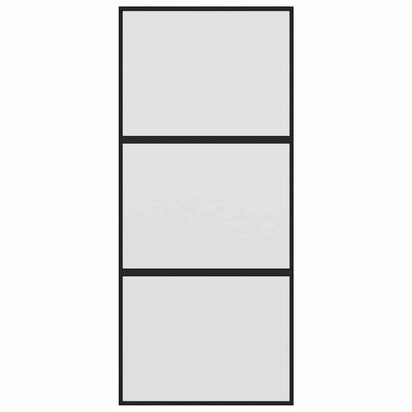 vidaXL Stumdomos durys, juodos, 90x205cm, grūdintas stiklas/aliuminis