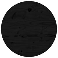 vidaXL Stalviršis, juodas, 40x3cm, pušies medienos masyvas, apskritas