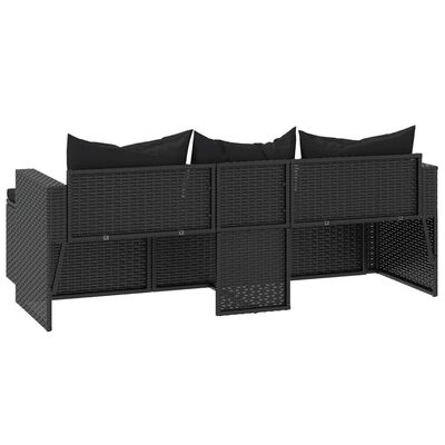vidaXL Sodo poilsio baldų komplektas, juodos spalvos, poliratanas