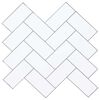 vidaXL Žuvies kaulo plytelė 50 pcs Balta pilka 30 x 30 cm