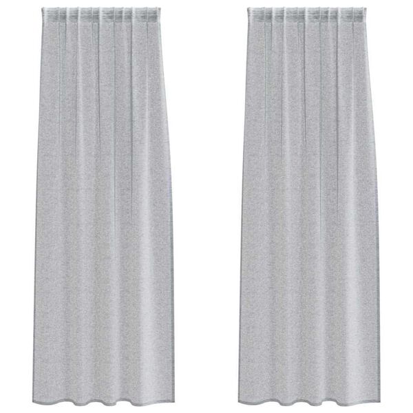 vidaXL Voile Užuolaida 2 pcs Tamsiai pilka 260 x 140 cm Poliesteris