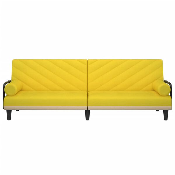 vidaXL Sofa-lova su porankiais, &scaron;viesiai geltonos spalvos, audinys