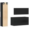 vidaXL Vonios baldų komplektas, 3 dalių, juodas, apdirbta mediena
