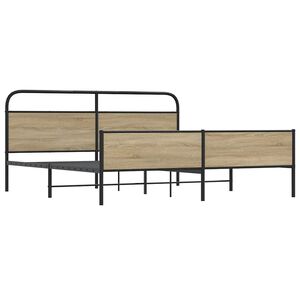 vidaXL Lovos rėmas be čiužinio, dūminio ąžuolo, 193x203cm, metalas