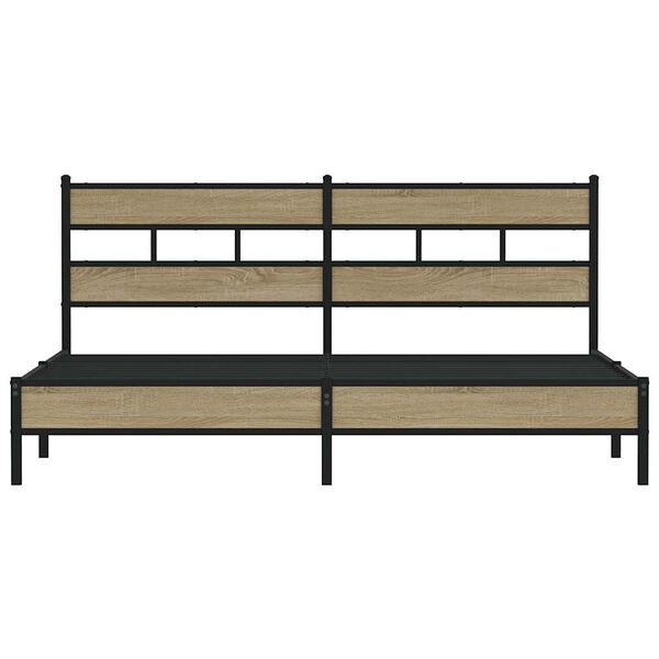 vidaXL Lovos rėmas be čiužinio, sonoma ąžuolo, 193x203cm, metalas