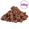 vidaXL Vulkaninės uolienos, raudonos spalvos, 10 kg, 1–2cm