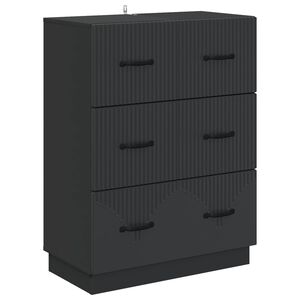 vidaXL Stalčių spintelė Juoda 66 x 34,5 x 87 cm Apdirbta mediena