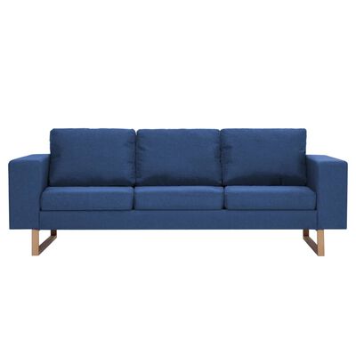 vidaXL Trivietė sofa, mėlyna, audinys