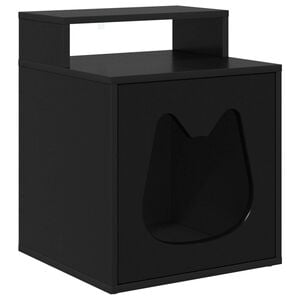 vidaXL Katės namelis Juoda 42,5 x 40 x 53,5 cm Apdirbta mediena