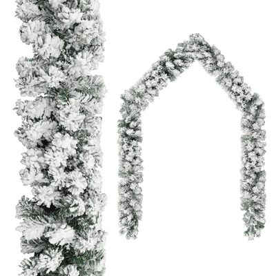 vidaXL Kalėdinė girlianda su LED, žalia, 20m, PVC, dengta sniegu