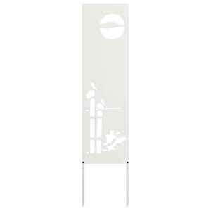 vidaXL Sodo privatumo ekranas &bdquo;Fretwork&ldquo; Balta 32 x 140 cm