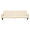 vidaXL Dvivietė sofa-lova su pakoja, kreminės spalvos, aksomas