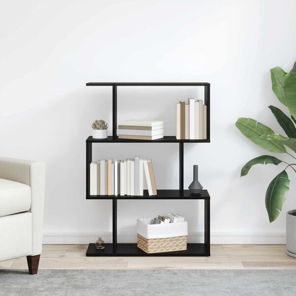 vidaXL Knygų spinta Juodas ąžuolas 70 x 24 x 97 cm Apdirbta mediena