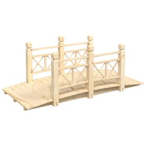 vidaXL Sodo tiltelis su turėklais, 150x67x56cm, eglės medienos masyvas