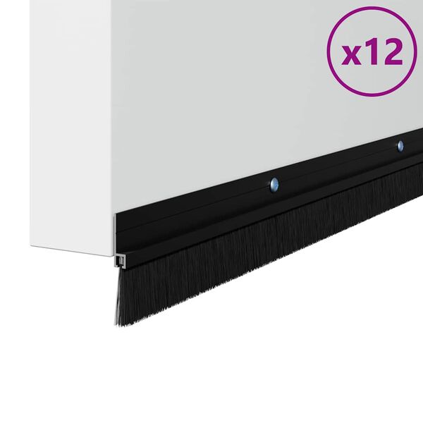 vidaXL Sukabinamų durų &scaron;epetėlių sandarikliai 12 pcs Juoda 100 cm