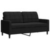 vidaXL Dvivietė sofa, juodos spalvos, 140cm, aksomas