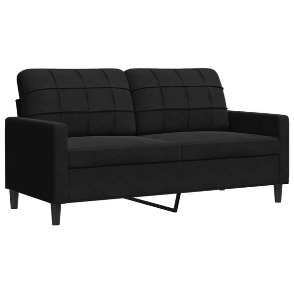 vidaXL Dvivietė sofa, juodos spalvos, 140cm, aksomas