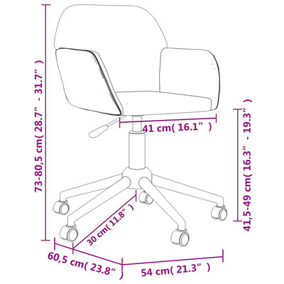 vidaXL Pasukama biuro kėdė, šviesiai pilkos spalvos, audinys