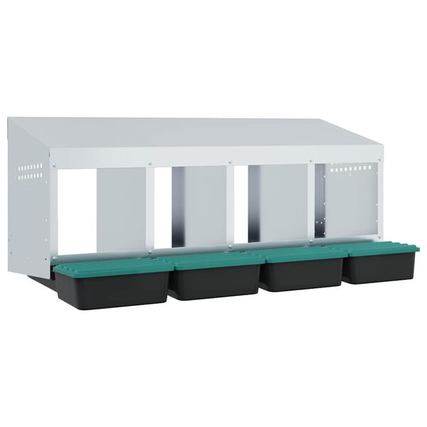 vidaXL Vi&scaron;čių lizdas, 4 skyriai, montuojamas prie sienos, cinkuotas plienas