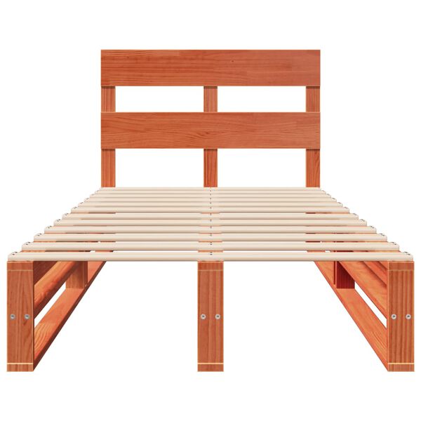 vidaXL Lovos rėmas be čiužinio, va&scaron;ko ruda, 90x190cm, pu&scaron;is