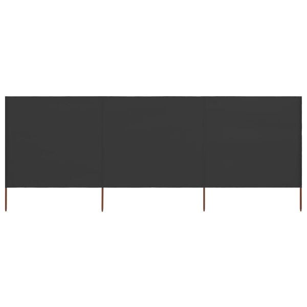 vidaXL Uždanga nuo vėjo, 3 plok&scaron;tės, antracito, 400x80cm, audinys